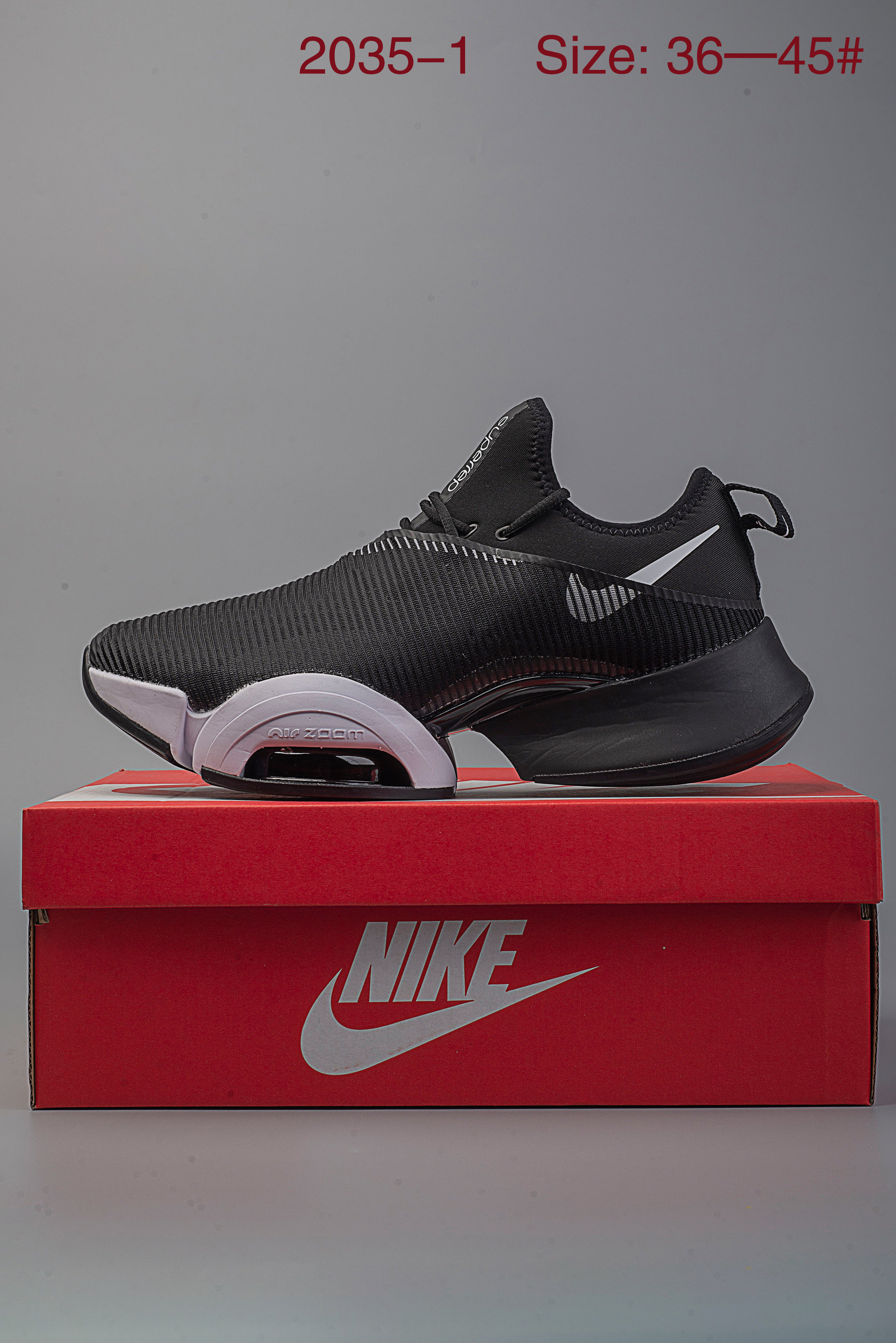 Women Nike AIR ZOOM SUPERREP Black Grey Shoes - Click Image to Close